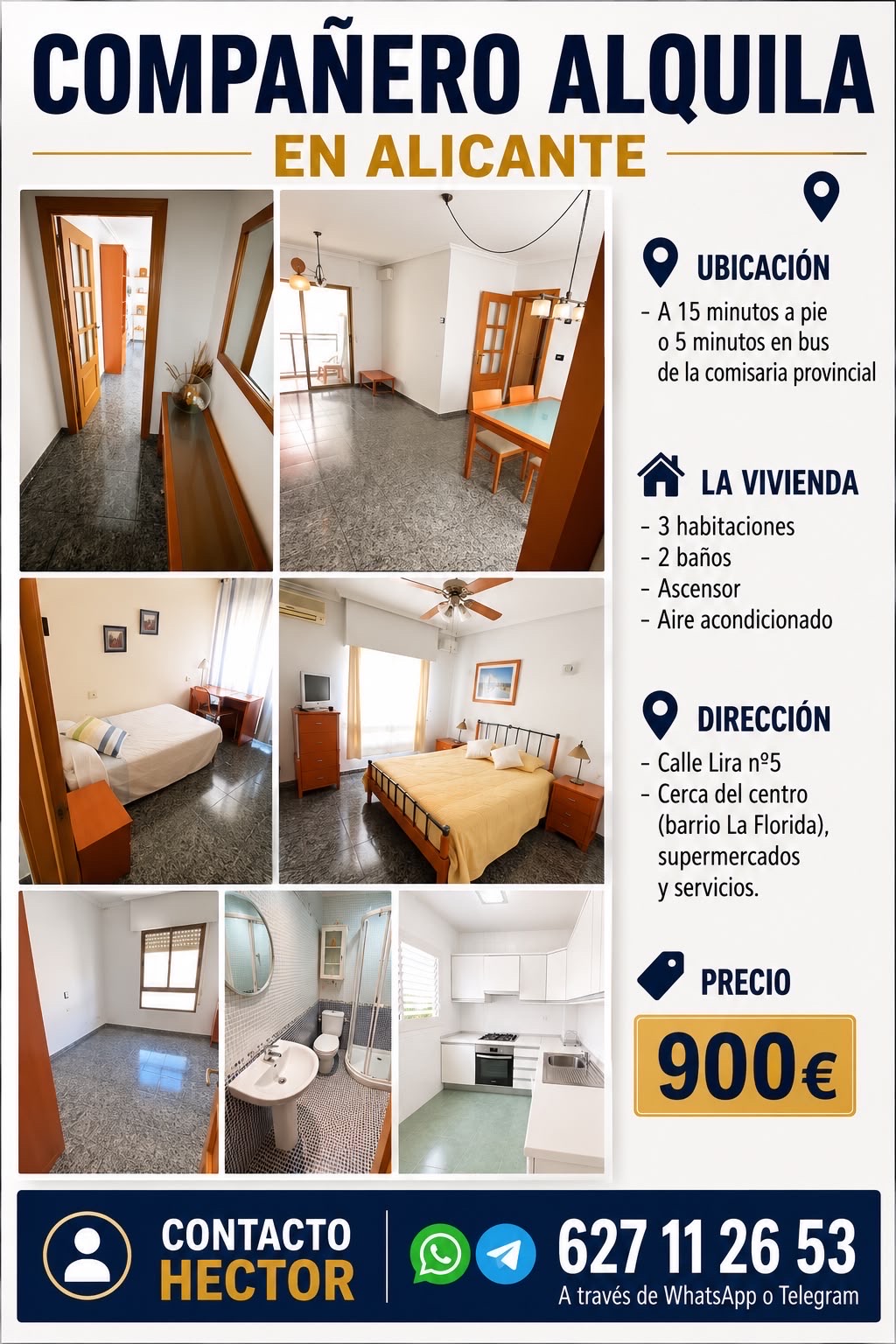 Alquilo Piso C/Lira (Alicante)